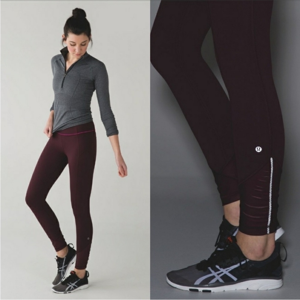Lululemon Pace Queen Bordeaux Raspberry Tights